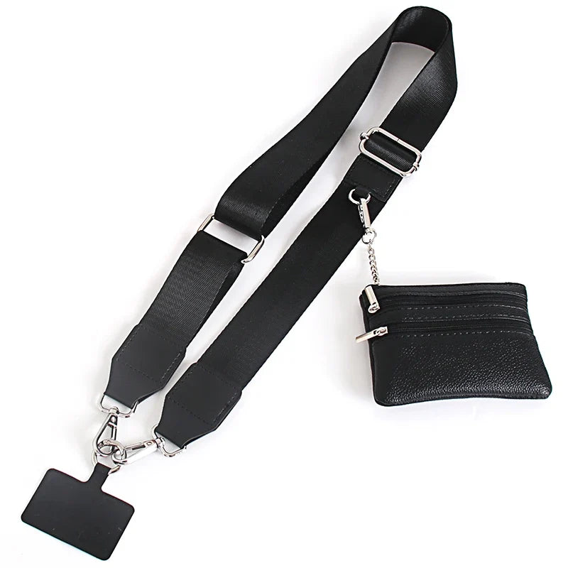 Flexible Wide Nylon Straps For Hands-Free Travel 2026 – Phone Lanyard With Zipper Pocket And Storage Bag