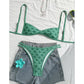 high-leg cut floral print, polyester, elastane, for swimming – Fast-dry women's bikini set