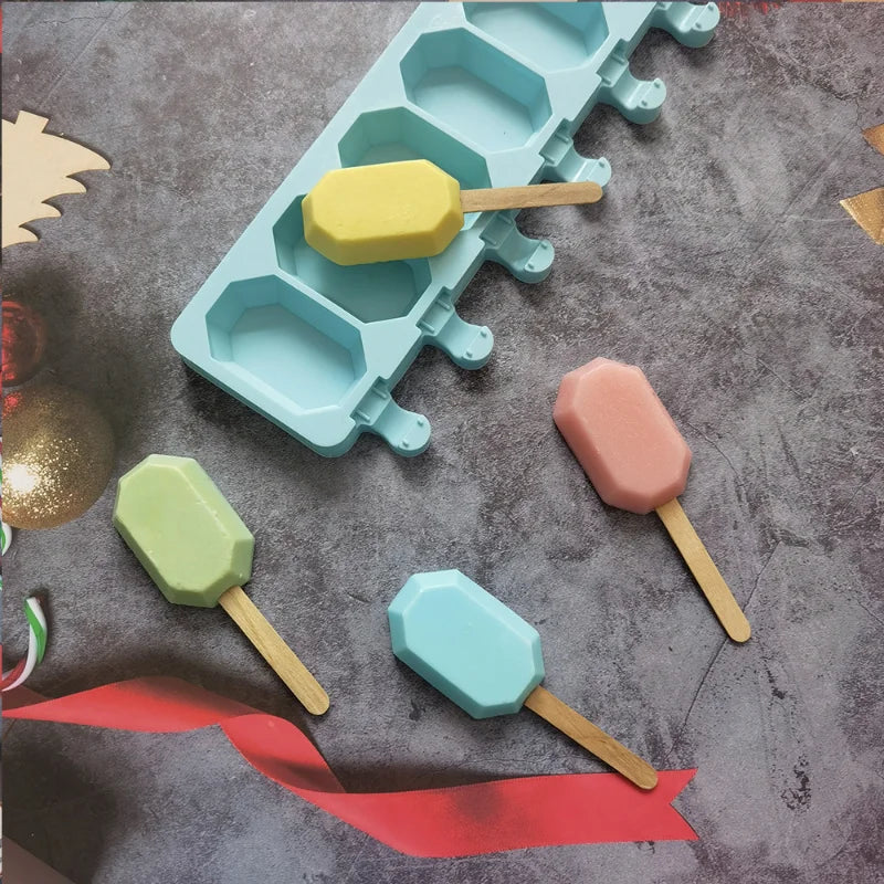 Silicone Hexagon Baking Mold, 8 Cavity Non-Stick Treat Mould for Ice Cream, Chocolates, and Cake Pops