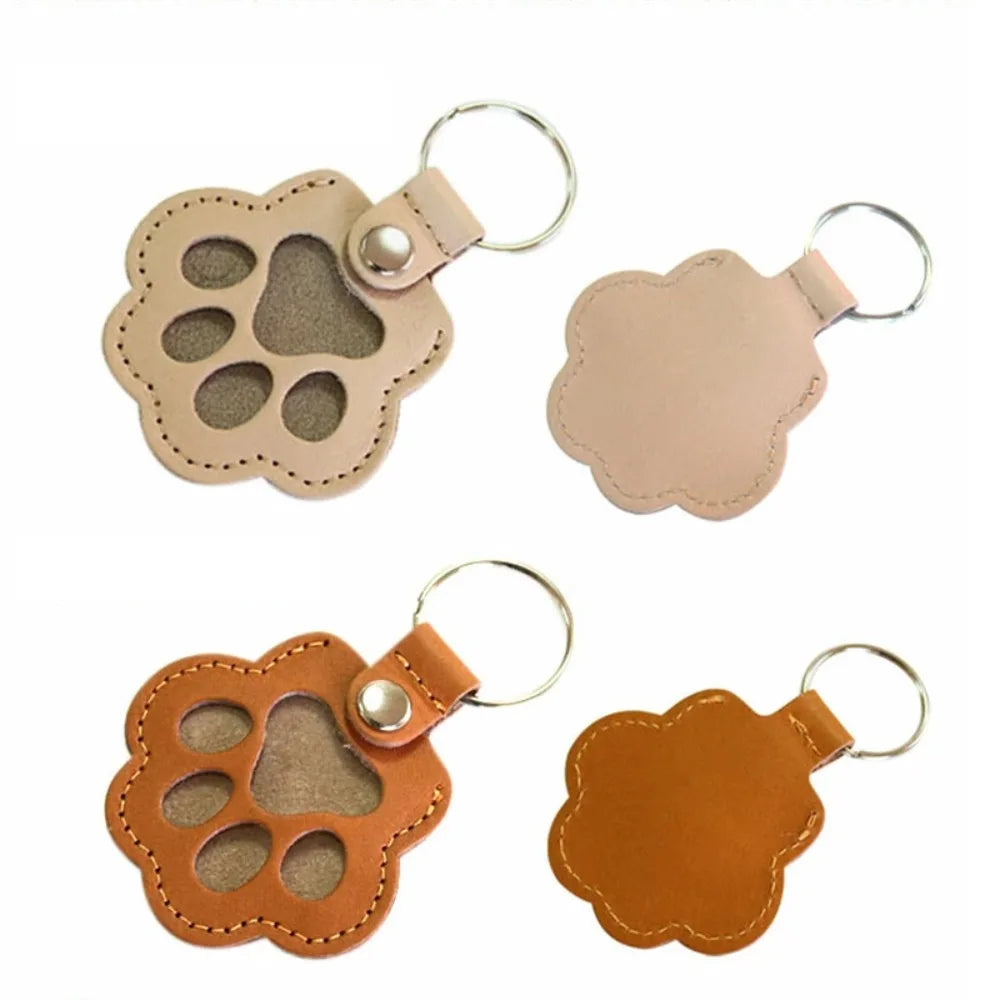 Hair Pet Keychain Paw Pendant PU Leather Hair Holder