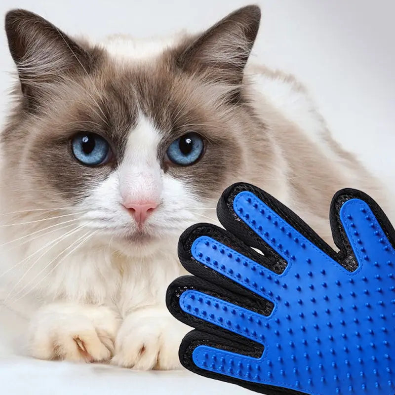 Silicone Pet Grooming Gloves for Cats & Dogs - Hair Removal, Bathing & Massage Device