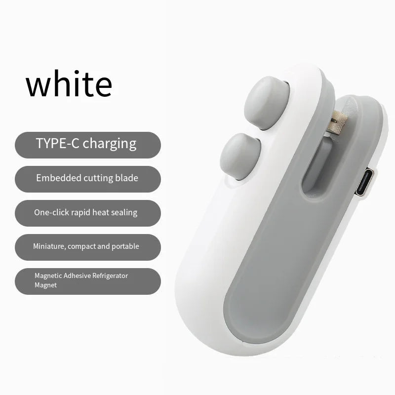 Mini Heat Sealer USB Battery-Powered Hand-Held Food Sealer Travel-Friendly Bag Clip 2026 Household Essentials