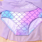 Mermaid-Scale Print, Ruffle Sleeves, Tulle, Polyester Elastane, Beach – Fast-Dry Sturdy Girls' One-Piece Swimsuit