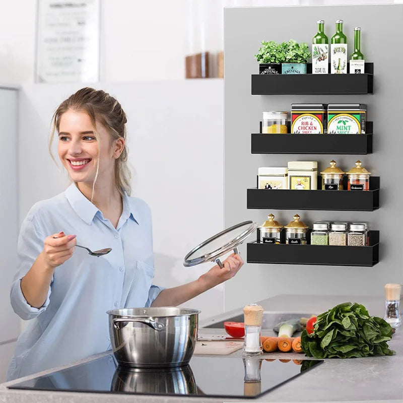 Refrigerator Magnetic Shelf Organizer Rack Space Saving