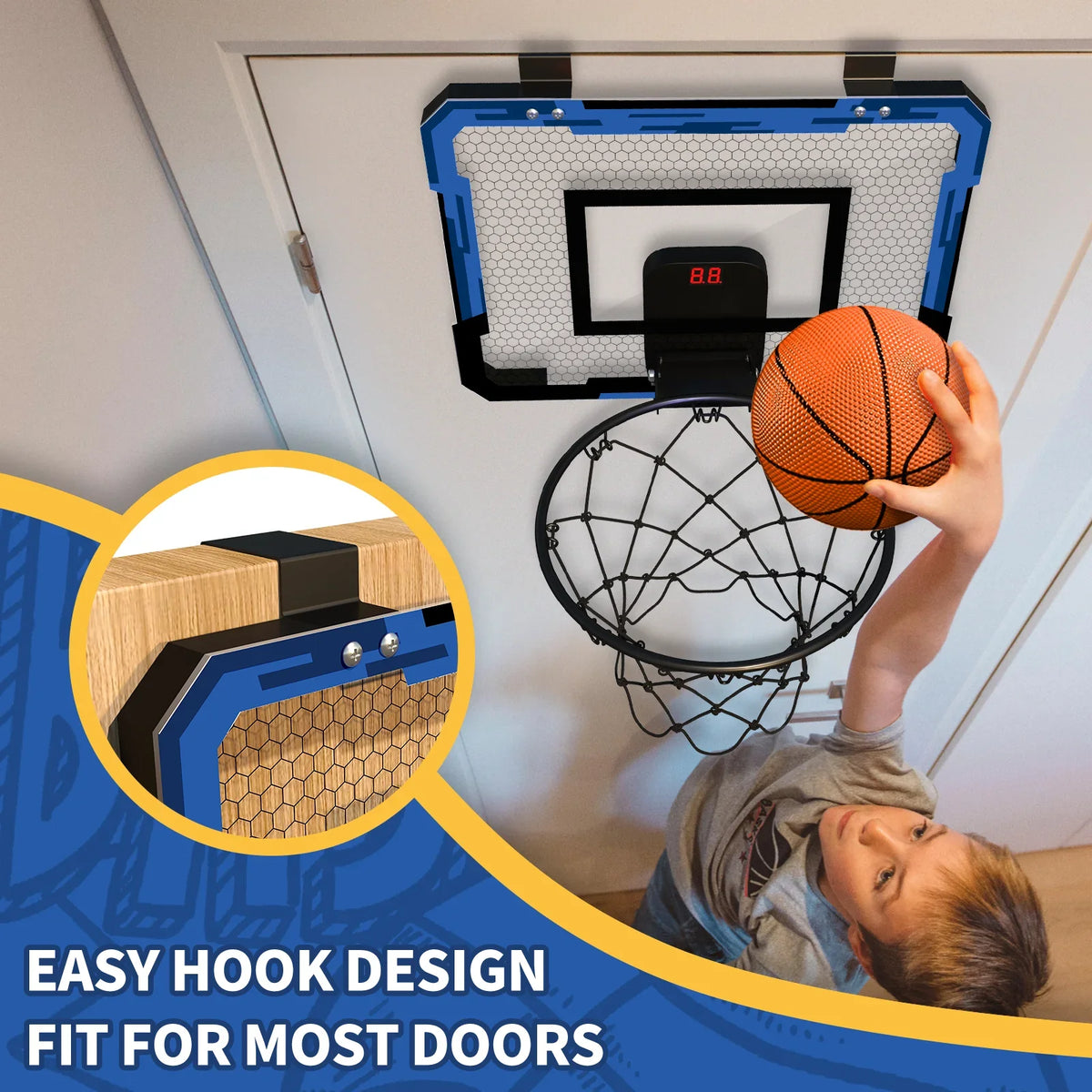 Basketball Hoop For Kids Wall Mounted Mini Backboard Kit Indoor Outdoor Play Back To School 2026 Gift