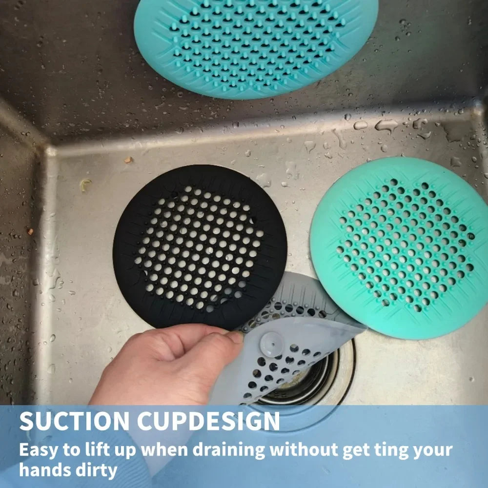 Shower Drain Hair Catcher Silicone Drain Cover - Suction Cup Bath Tub Strainer, Fall 2026 Household Refresh Gift Idea