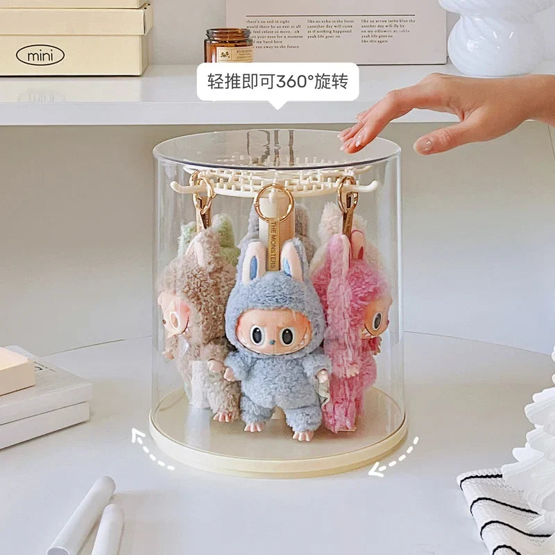 Case Display Transparent Rotating Plush Figure Stand Collector Display, Fall 2025 Dustproof Gift Idea