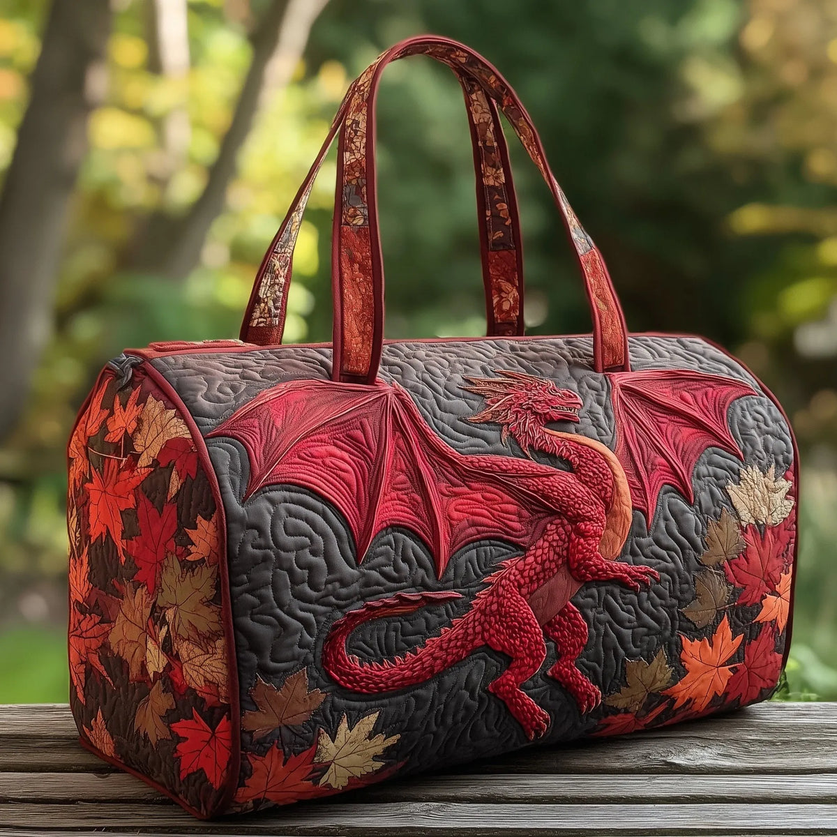Light women's travel tote bag - quilted, 3D-printed fabric, for travel, beach, camping
