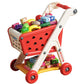 Cart Shopping Toy Push Along Grocery Trolley Kids Pretend Play Supermarket Back To School 2025 Early Education Gift