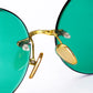 Fashion Timeless Rimless Sunglasses Women Men Dark Green Lens Retro Round Eyeglasses Outdoor Driving