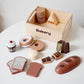 Kids Wooden Kitchen Playset with Cutting Food Accessories - Fruits, Vegetables & Bakery Toys