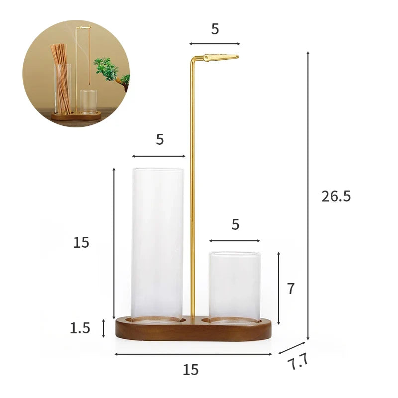 Incense Holder 2 in 1 Glass Ash Catcher Organizer Stand, Fall 2025 Household Decor, Anti Ash Clean Design