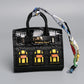 Inspired Birkin Mini Hand Bag - Platinum Bag Charm