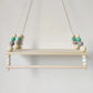 Wooden Wall Shelf With Clothes Rack Scandinavian Hanging Shelf Kids Room Fall 2025 Rope Storage Organizer