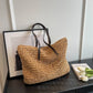 Straw Tote Bag Woven Beach Shoulder Bag Summer 2026 Large Capacity Carryall For Travel And Regular Use