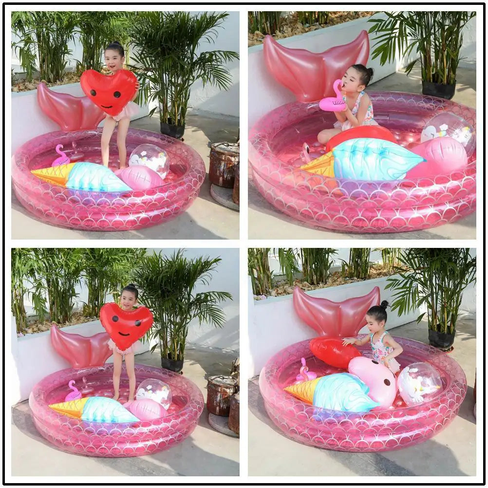 Inflatable Mermaid and Dinosaur Swimming Pool for Kids, Sturdy PVC, Multiple Sizes 90CM-150CM, Fun Outdoor Summer Activity