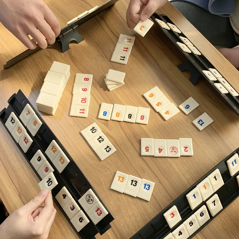 Travel-Friendly Mahjong Game Kit - Rummy Board Game for Adults & Family Gatherings, Great for Travel
