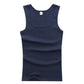 slash neck, casual fit, solid, summer knit vest – Breathable men's cotton tank top
