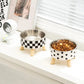 A Cat Bowl For Cats And Dogs - Tall Polka-Dot Stainless Steel Bowl, Anti-Overturn Design, Great for Drinking Water and Food