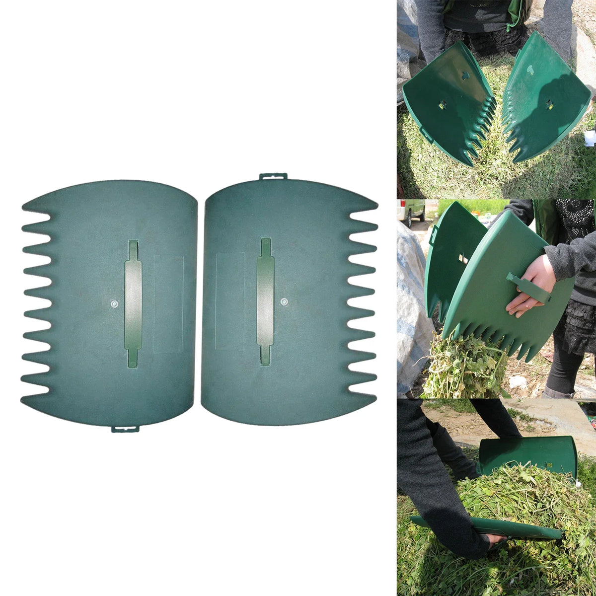 Oversized Plastic Leaf Rakes - Garden Tools for Simple Yard Cleanup & Waste Collection