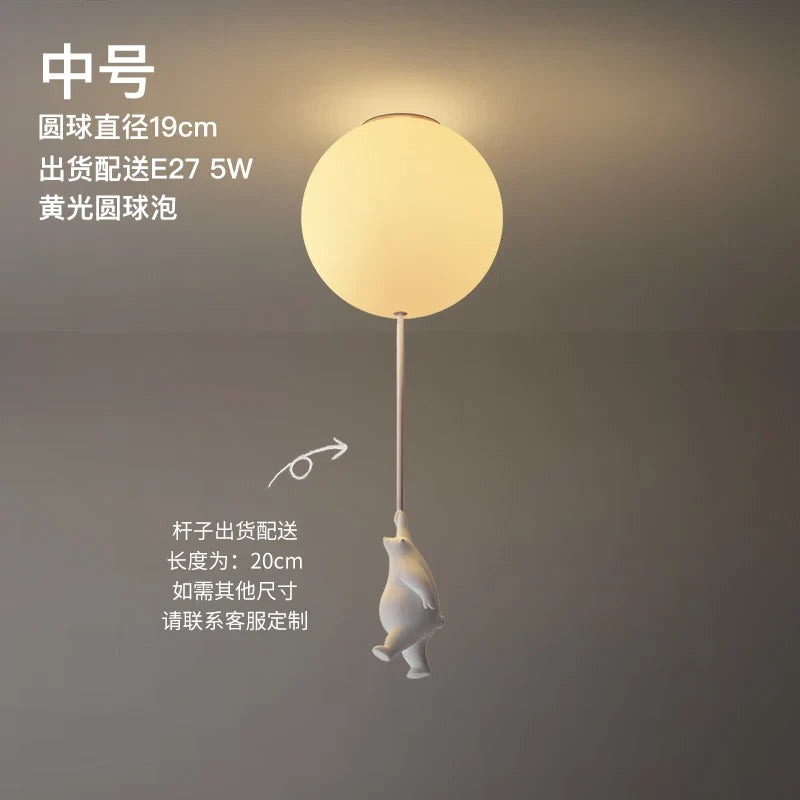 Ceiling LED Light Warm Cartoon Bear Design Kids Bedroom Ceiling Lamp Fall 2025 Cozy Nightlight Decor