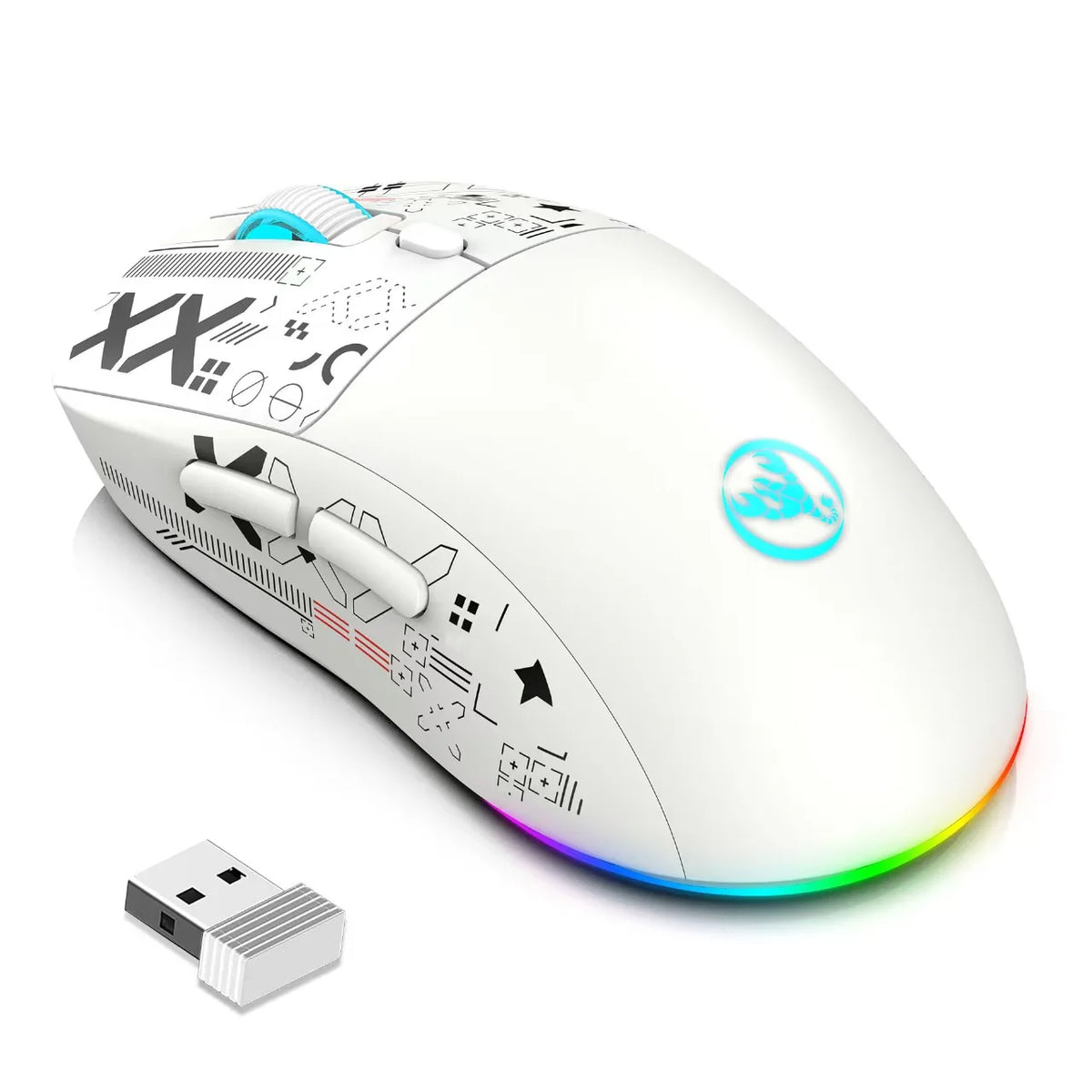 Gaming Mouse Cordless RGB 4000 DPI Battery-Powered 650mAh