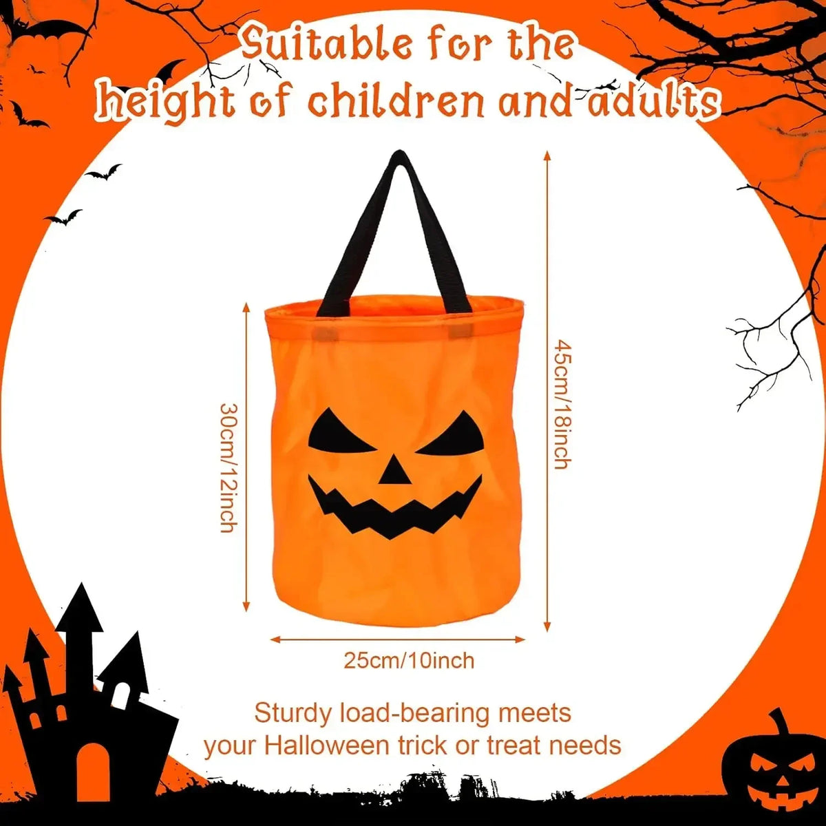 Candy Halloween Bucket LED Glow In The Dark Trick Or Treat Pail Fall 2025 Reusable Safe Visibility