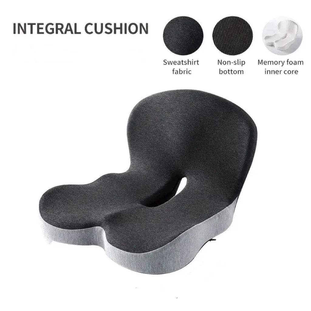 Comfort-Grip Lumbar Support for Office Chair and Car, Stress Relief – Memory Foam Seat Cushion