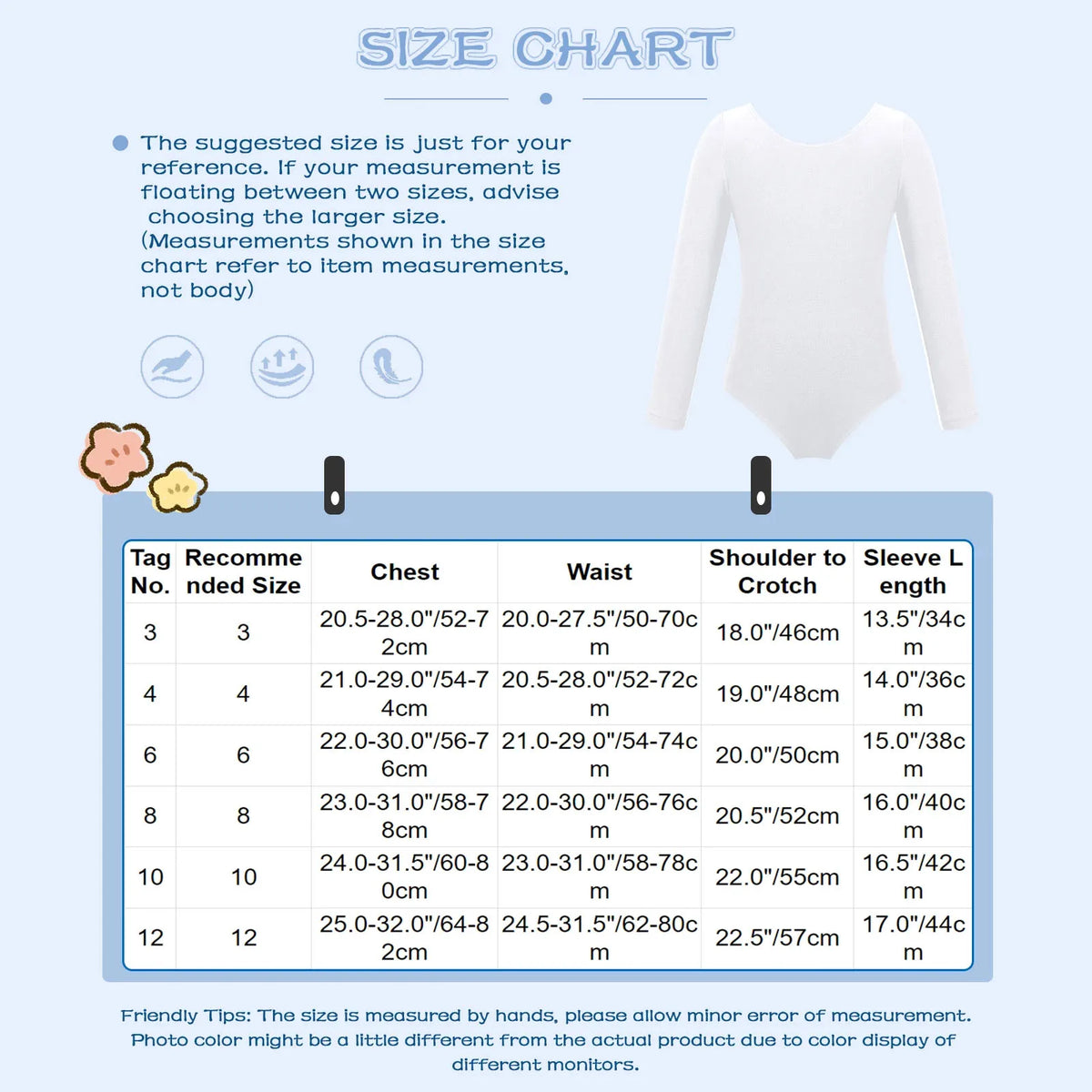 Plush girls' leotards - long sleeve solid color, polyester, for ballet and gymnastics training