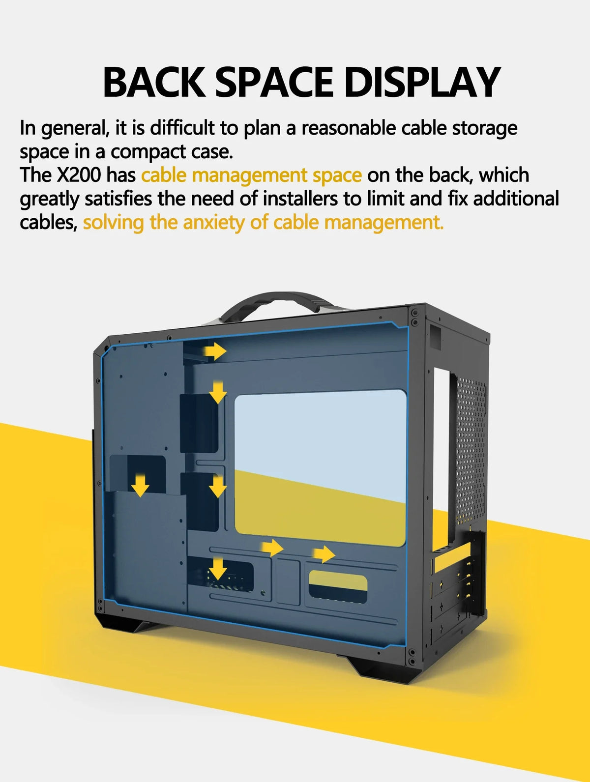 Mini ITX Case Glass Side 240mm Watercooling Travel-Friendly