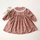 floral long-sleeve knee-length, cotton, for special occasions – Plush classic girls' dress
