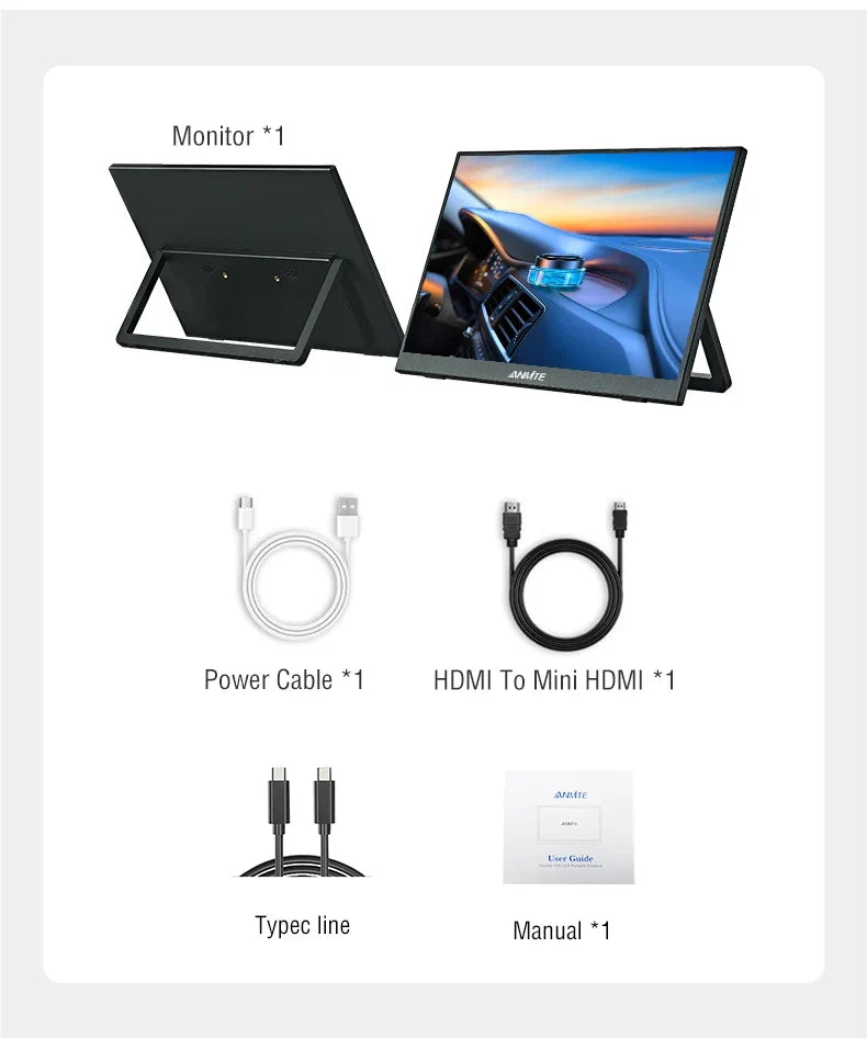 Travel-Friendly 15.6 Inch Touch Monitor 1080p HDR Gaming On The Go