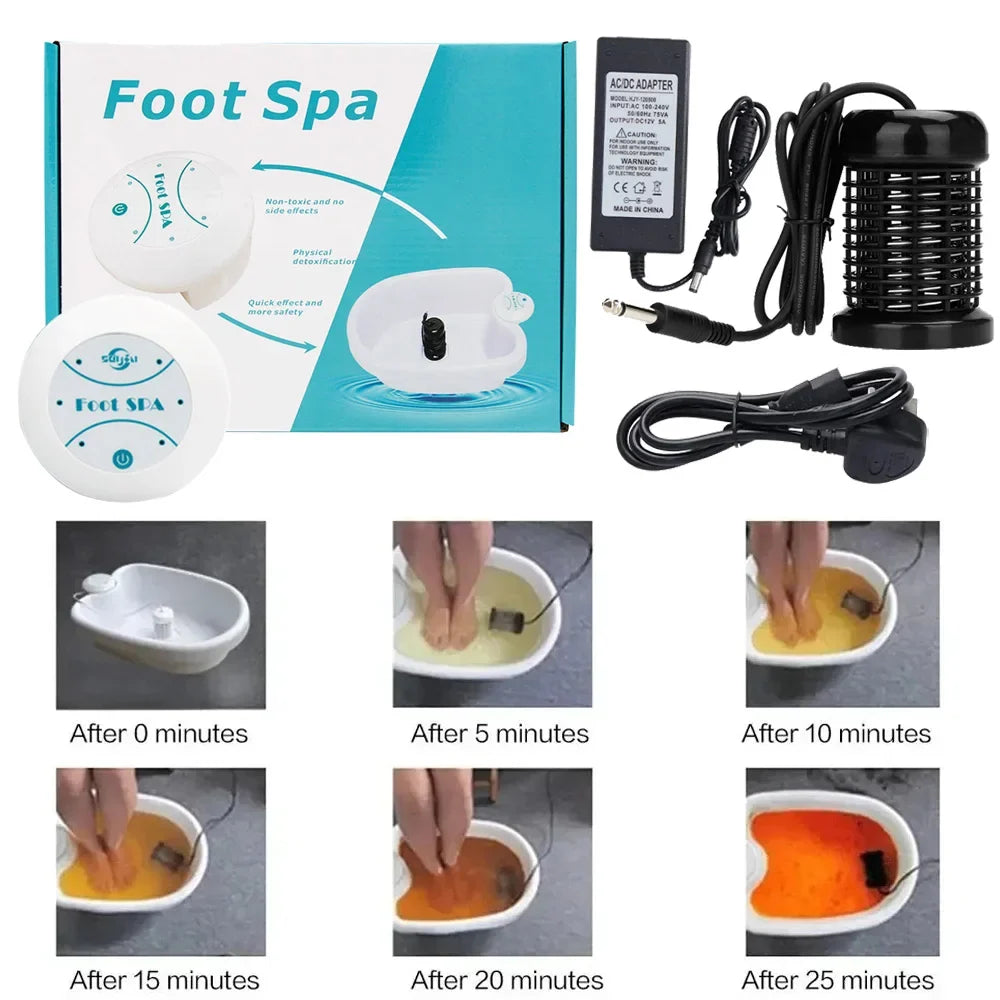 Ionic Mini Detox Foot Spa Bath Machine - Vibrating Foot Bath for Health & Wellness Therapy