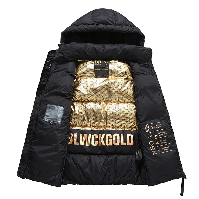 Men's Warm Down Vest - Boxy Quilted, Cotton Blend, Autumn