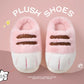 Plush Unisex Slippers For Kids - Cozy Cat Design, Plush Lining, Indoor Wear At Household