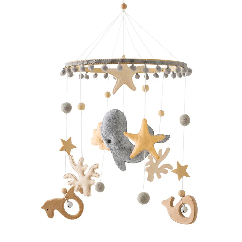 Crib Baby Mobile Wooden Nursery Newborn Sensory Toys