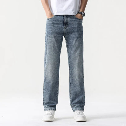 Men’s Oversized Wide Leg Jeans - Straight Lyocell, Casual