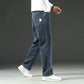 Men’s Stretchy Jeans - Wide Leg, Cotton, Business Casual