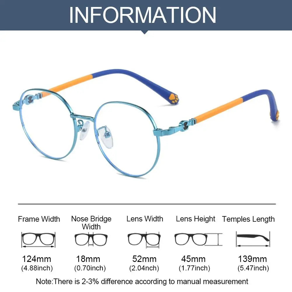 Anti Blue Light Glasses For Kids Timeless Metal Frame Eyewear Back To School 2026 Eye Protection