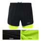 men's Stretchy 2-in-1 running shorts - longer liner, polyester blend, for jogging and gym