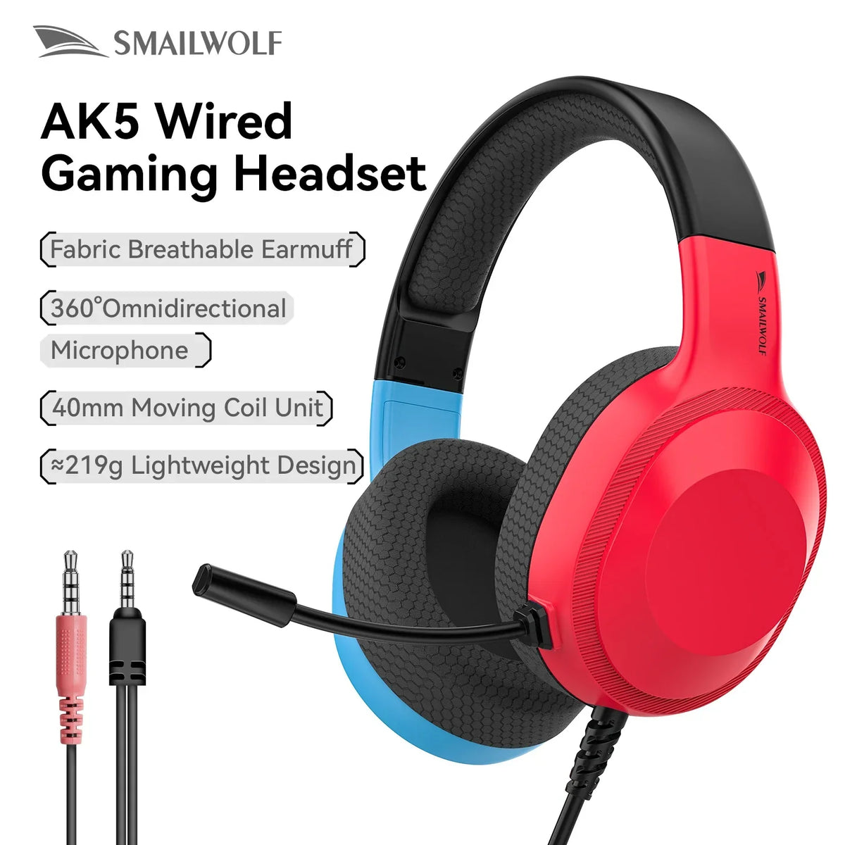 Gaming Headset Wired Light With Omnidirectional Mic