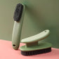 Plush Bristled 2pc Household Cleaning Brushes - Long Handle Shoe & Clothes Brush Kit
