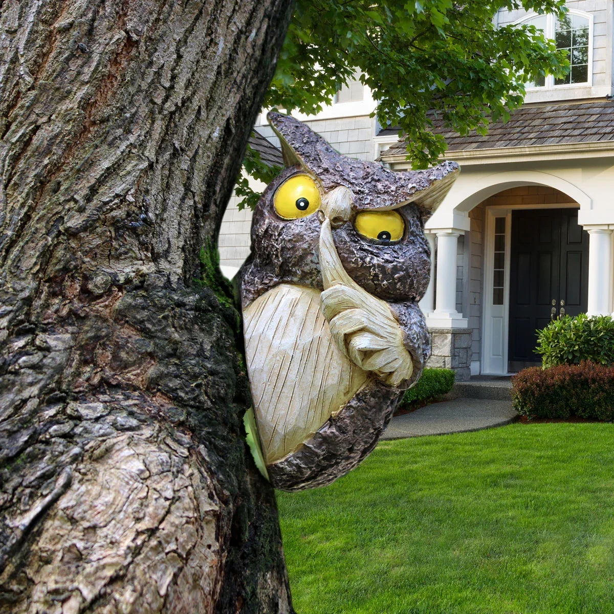 Tree Owl Hanging Ornament Resin Hide And Seek Owl Garden Decor For Yard And Patio Fall 2026 Trend Gift