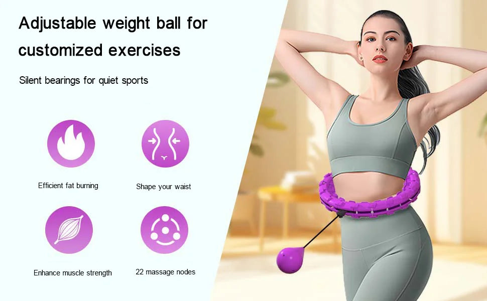 Waist Massager Weight Loss Cardio Training 2026 – Smart Flexible Fitness Hula Hoop 24-Section