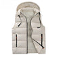 Men’s Warm Hooded Vest - Quilted Polyester, Winter Layering