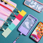 Flexible Detachable Phone Lanyard with Card Holder & Carabiner - 13 Colors, Nylon Strap Accessory