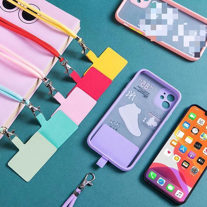 Flexible Detachable Phone Lanyard with Card Holder & Carabiner - 13 Colors, Nylon Strap Accessory