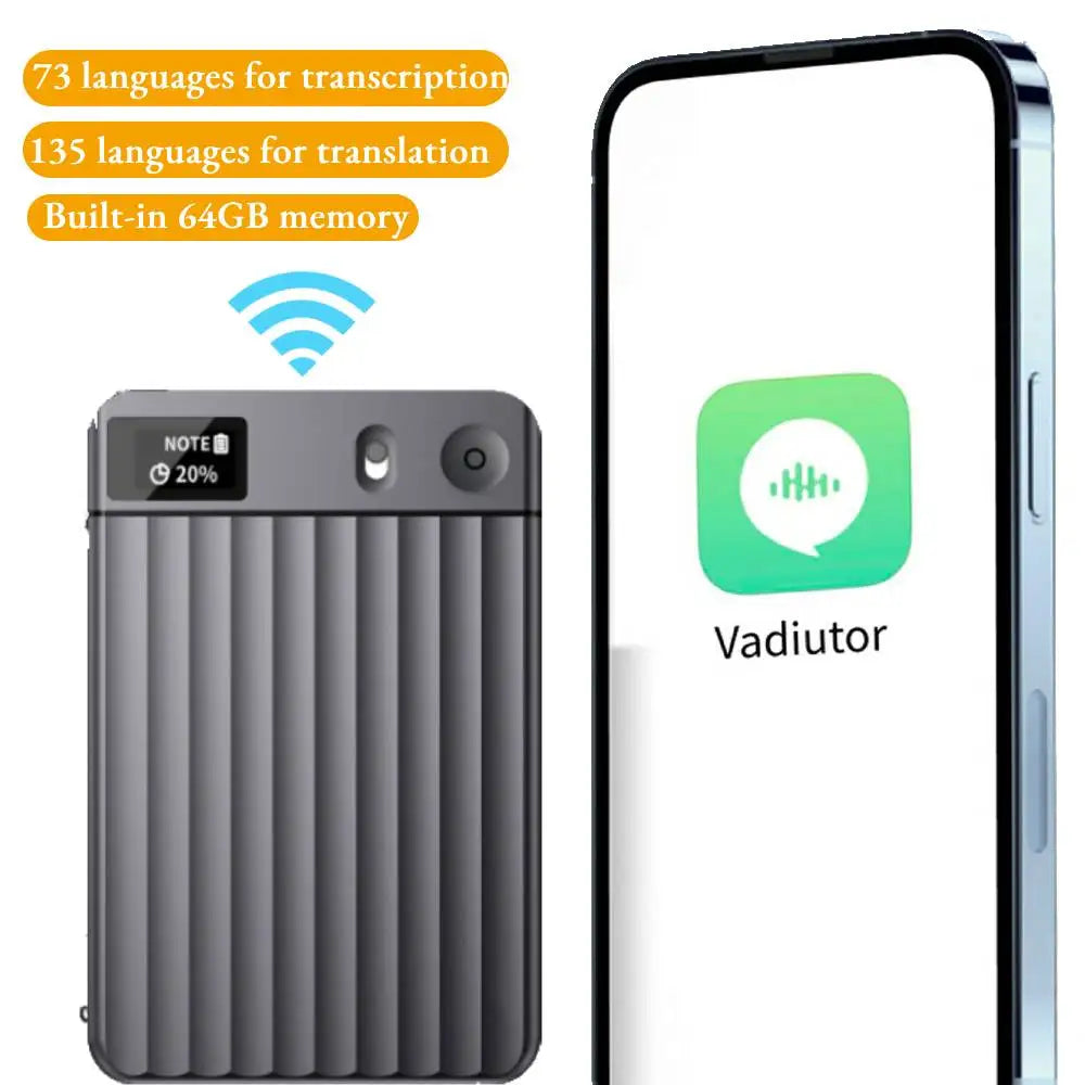 AI2026 Edition Voice Recorder with Transcription and Summarization - 135-Language Smart Notetaker for Meetings