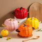 Ceramic2025 Edition Soup Pot Pumpkin Lid Porcelain Large Fall