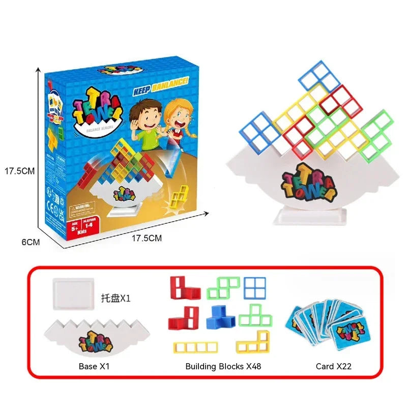 Colorful Balance Stacking Game - Fun Tetra Tower Puzzle for Kids & Adults, Great for Family Game Night & Gifts